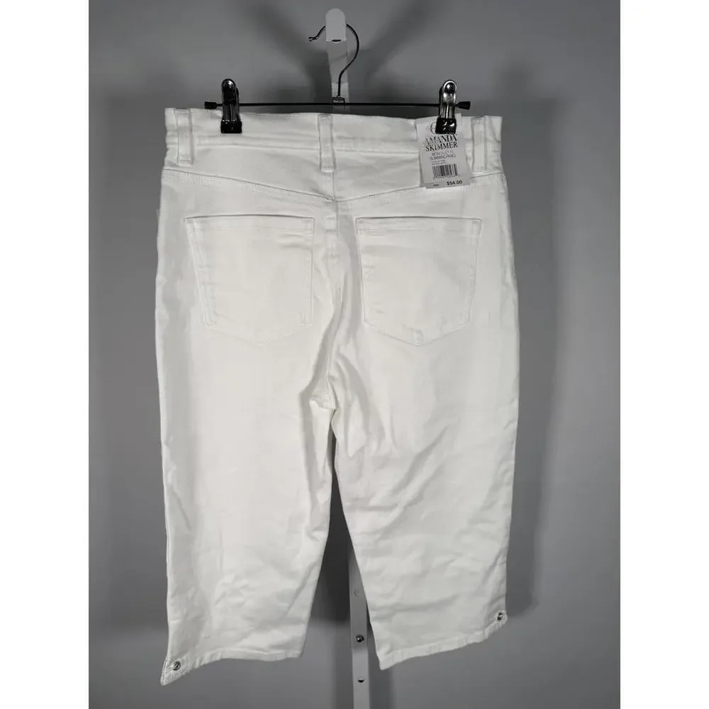 NWT Gloria Vanderbilt Amanda Skimmer Cropped Pants - White, Size 6